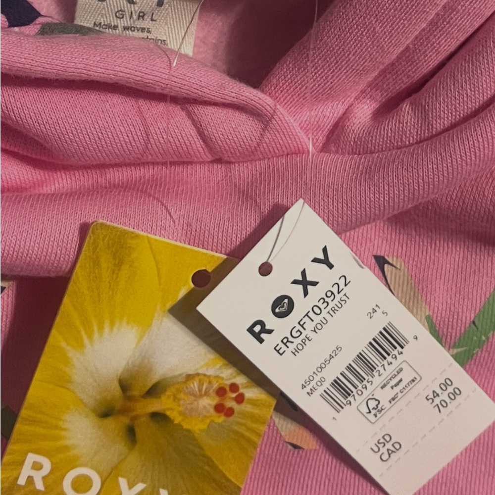 Roxy Light Pink Girls' Hoodie - Picture 4 of 5